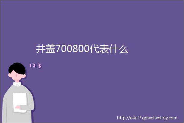 井盖700800代表什么